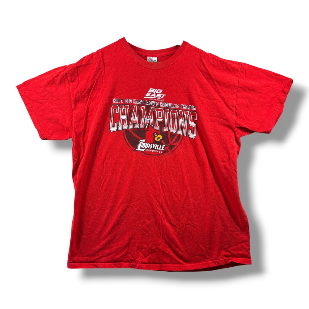 Gildan Louisville Cardinals 2013 Big East Champions Red T-Shirt Mens XL